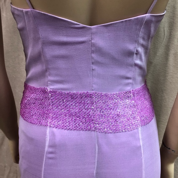 Vintage Lavender Ombre Elegant Beaded Gown - Picture 6 of 8